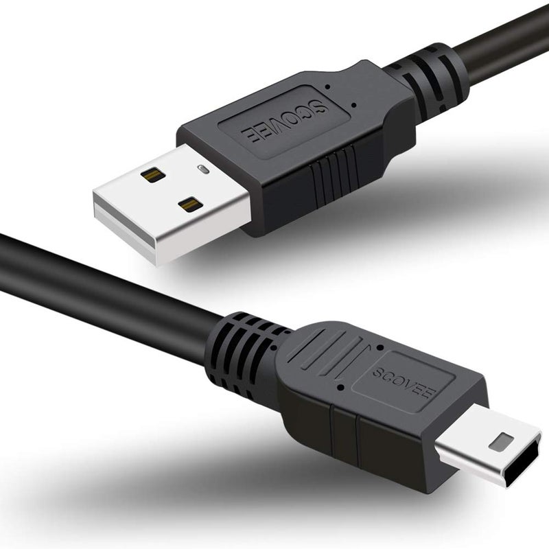 SCOVEE كابل طاقة USB بديل SCOVEE لميكروفونات تسجيل Blue Yeti، وميكروفون Blue Yeti Pro USB، وميكروفون Snowball iCE باللون الأسود، وكابل شحن صغير، وسلك شحن Mini-B - Image 1
