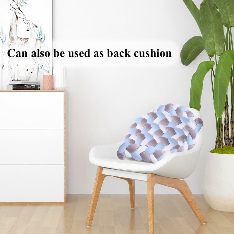 Baby Crib Bumper Knotted Braided Bumper Handmade Soft Knot Pillow Pad Cushion Nursery Cradle Decor Newborn Gift Crib Protector Cotton 1 Meter(39.4 Inch) - 3 Strands with Mixing Color - Image 5