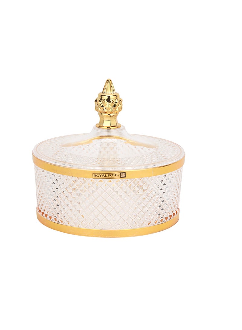 Royalford Acrylic Candy Bowl- RF12342/ Elegant and Sleek Design with Durable and Long-Lasting Construction Gold - Image 1