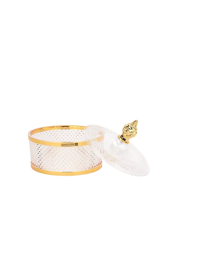 Royalford Acrylic Candy Bowl- RF12342/ Elegant and Sleek Design with Durable and Long-Lasting Construction Gold - Image 2