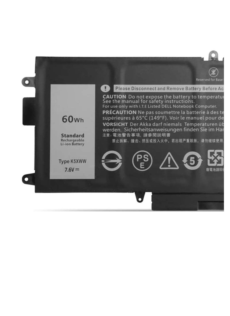 Generic - new K5XWW 7.6V 4-Cell 60Wh Laptop battery compatible for Dell Latitude 7389 5289 E5289 7390 2-in-1 L3180 Series Notebook 6CYH6 71TG4 725KY N18GG J0PGR - Image 1