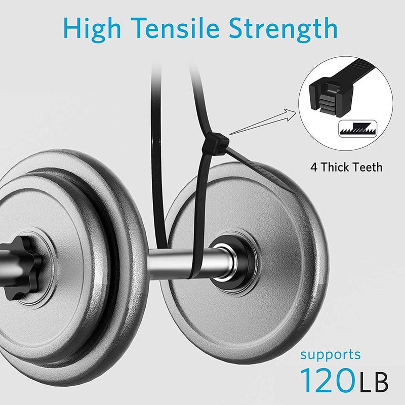 SCHOFIC Cable Zip Ties Heavy Duty 250 MM [Size 10.1 INCH], Ultra Strong Plastic [Polyamide] Wire Ties with [120 Pounds] Tensile Strength, Nylon Tie Wraps with 7.2 MM Width (300, BLACK) - Image 5