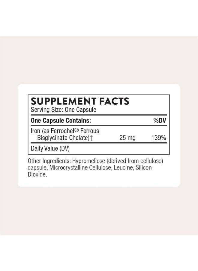 Thorne Iron Bisglycinate - 60 Capsules Dietary Supplement - Image 2