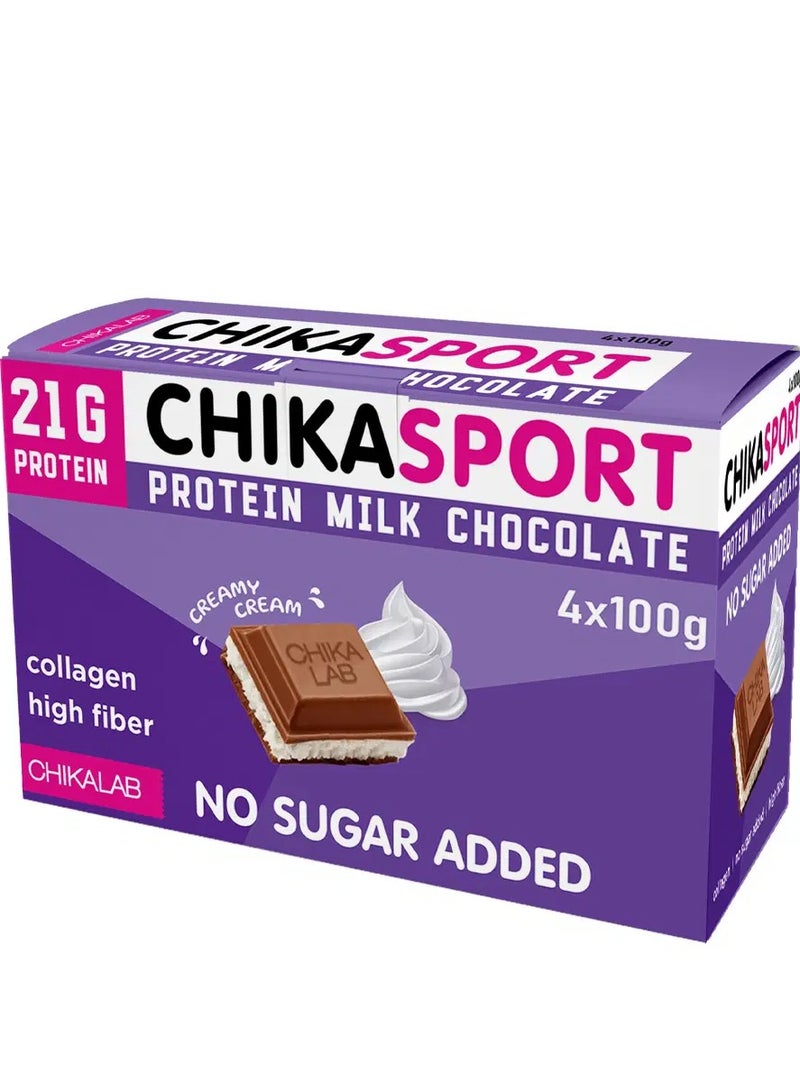 Chikalab Chika Sport Protein Milk Chocolate Creamy Cream 100gx4 - Image 1