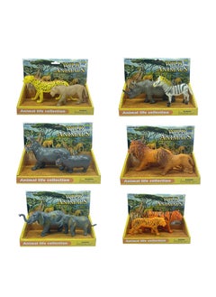 Galaxy 2 piece Wild Animals Toys - Realistic Safari Animals - Educational, Collectible, and Fun - Perfect for Kids and Collectors assorted apx 15 cm