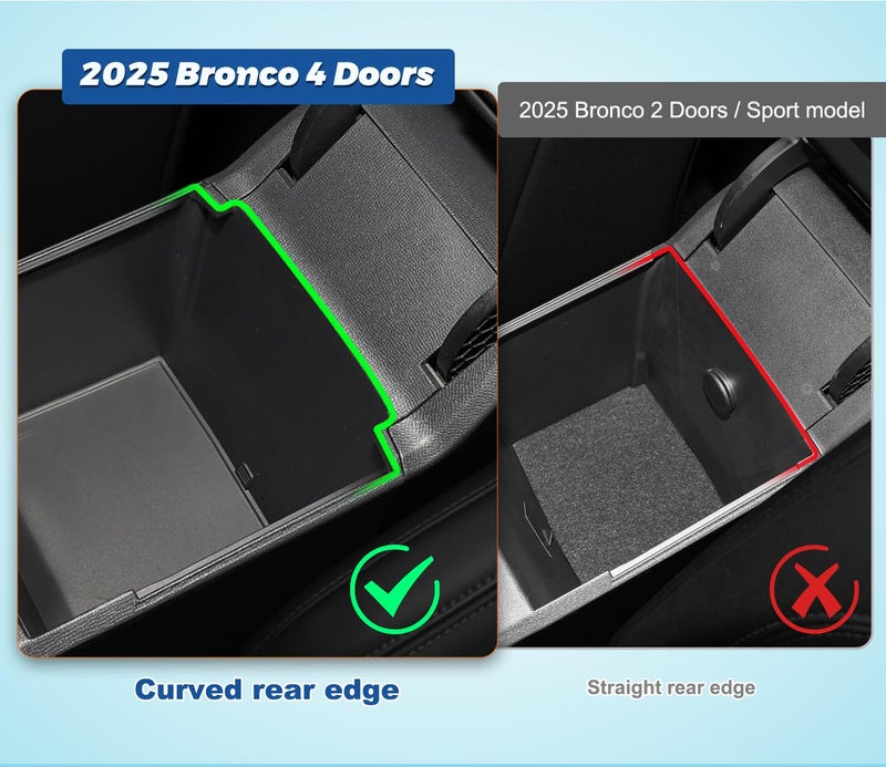 GZSH 4 PCS Trunk Organizers for 2025 Ford Bronco 4 Doors Automatic Transmission ONLY with Center Console Organizer, Door Handle Storage, Gear Shift Organzier and Glove Box Organizer (Not for Sport&2Door) - Image 3