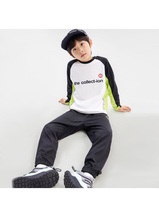BOY S Lightweight Sports T-shirt Set 2025 Spring/autumn Running Training Outfit, Comfortable And Breathable Outdoor Two-piece Set For Kids - Image 3