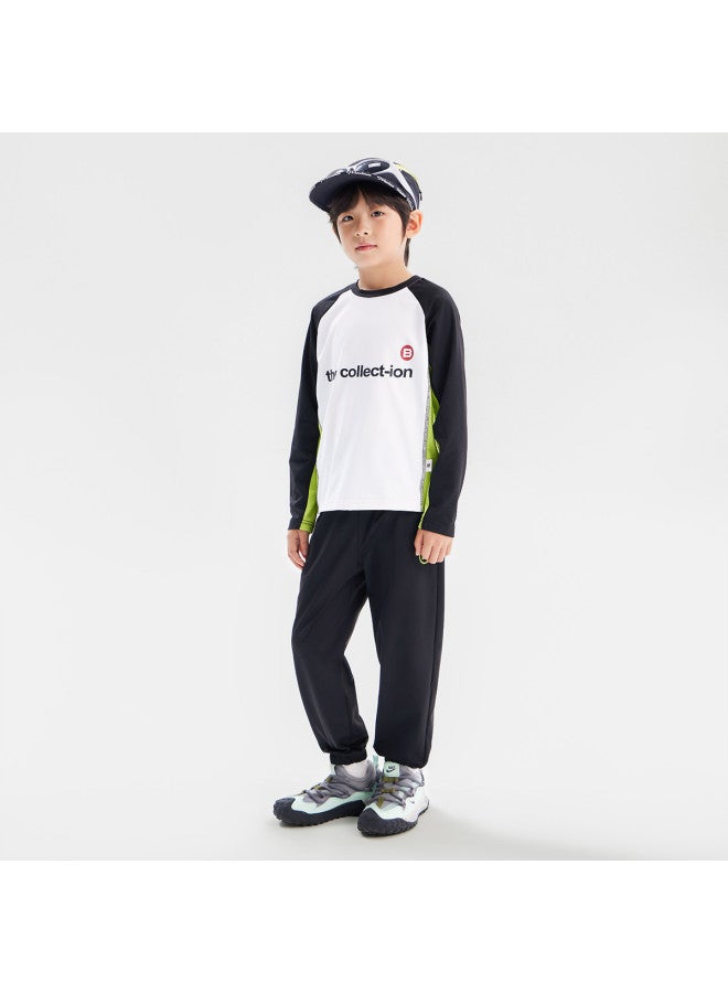 BOY S Lightweight Sports T-shirt Set 2025 Spring/autumn Running Training Outfit, Comfortable And Breathable Outdoor Two-piece Set For Kids - Image 4