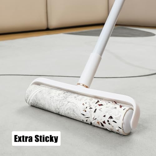MINGRACE 6 Pack 9.45 inch Lint Roller Refill Extra Sticky 9.4-9.5 inch Wide Large Lint Roller Refills for Floor Pet Hair Remover Replacement Refills Total 360 Sheets (6 Sticky Rolls) - Image 3