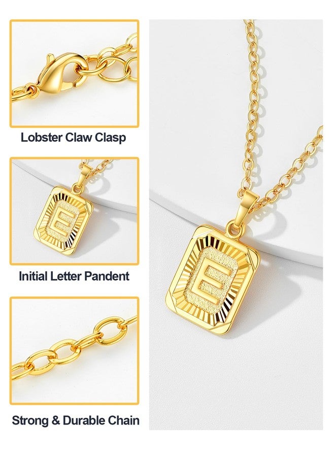 U7 Monogram Necklace Graduation Gift 18K Gold Plated Square Script Initial Jewelry Letter E Pendant with Chain - Image 5