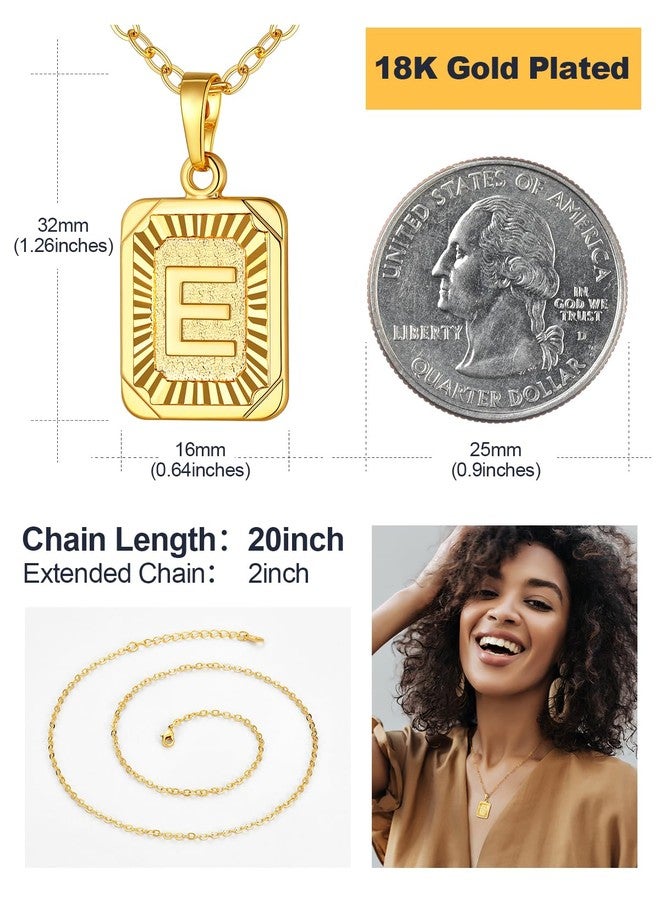 U7 Monogram Necklace Graduation Gift 18K Gold Plated Square Script Initial Jewelry Letter E Pendant with Chain - Image 4
