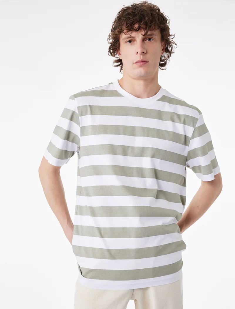 KOTON Cotton Striped T-Shirt
