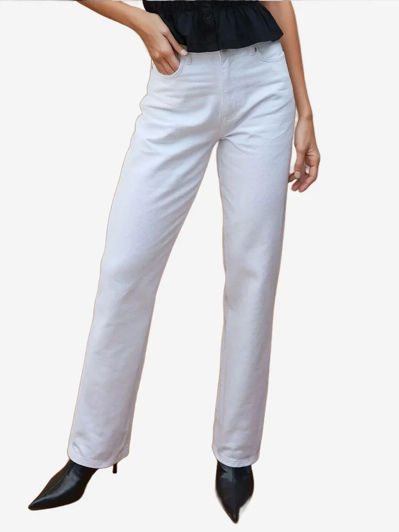 زوبعة جينز مستقيم بخصر عالٍ