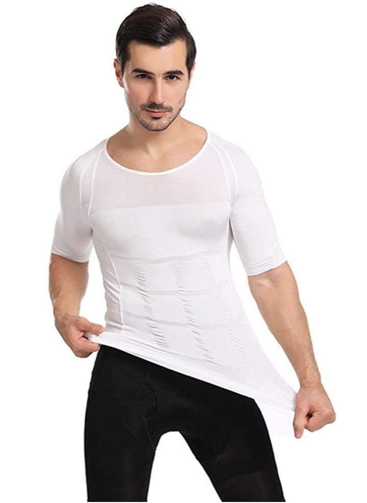 PRO ACTION - Plain Slimming Undershirt White - Image 1