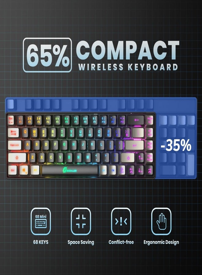 GEODMAER 65% Gaming Keyboard, LED Backlit Mini Wired Gaming Keyboard, Ultra-Compact Anti-Ghosting No-Conflict 68 Keys Gaming Wired Keyboard for PC Laptop Gamer - Image 4