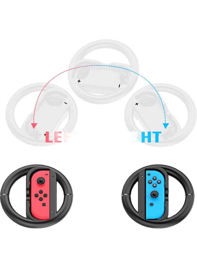 Linkstone Liantuo Switch Game Controller Mario Kart 8 Handle, Ns Peripheral Accessory, Joy-Con Game Console Controller Steering Wheel, Black + Black - Image 2