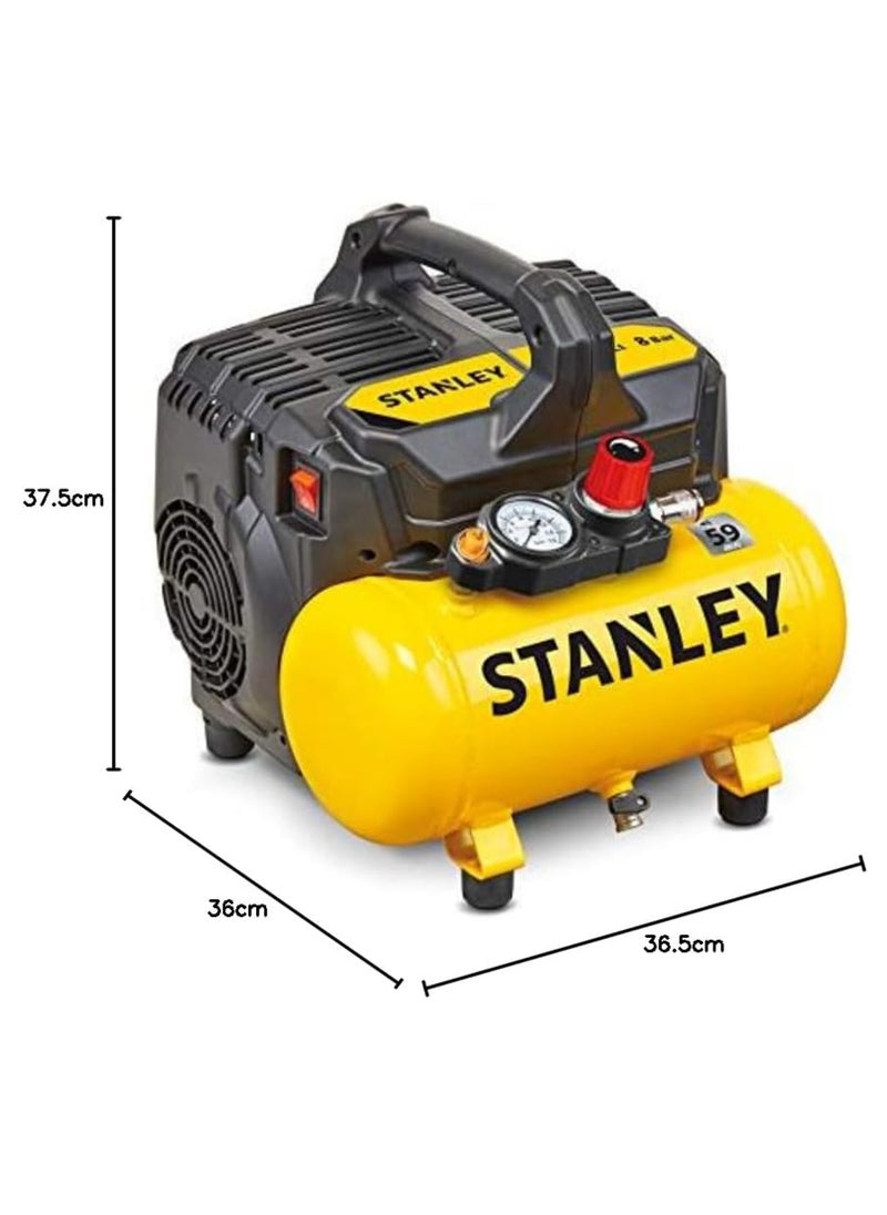 STANLEY Silent Air Compressor, 6L Tank, 750W Power, Ultra-Quiet 59dB, Portable, DST100/8/6 - pzsku/Z125508C83185D4DF9D51Z/45/_/1740578123/c784a7f3-28c3-4eec-b769-7218f602bdbc