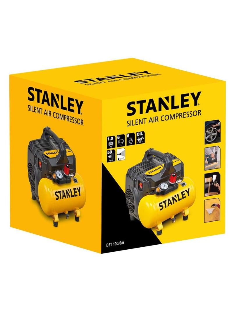 STANLEY Silent Air Compressor, 6L Tank, 750W Power, Ultra-Quiet 59dB, Portable, DST100/8/6 - pzsku/Z125508C83185D4DF9D51Z/45/_/1740578126/fd993b96-cbc3-4a6d-b798-e8db37c0736c