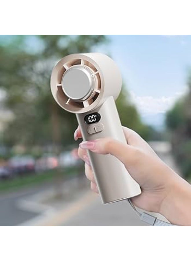مروحة توربين محمولة عالية السرعة بمحرك توربو قوي مع بطارية USB قابلة للشحن وشاشة LED رقمية لمستوى البطارية وتحكم متعدد السرعات — مروحة شخصية مصغرة للتبريد الفوري للخارج والسفر والرياضة والمكتب والمنزل - Image 2