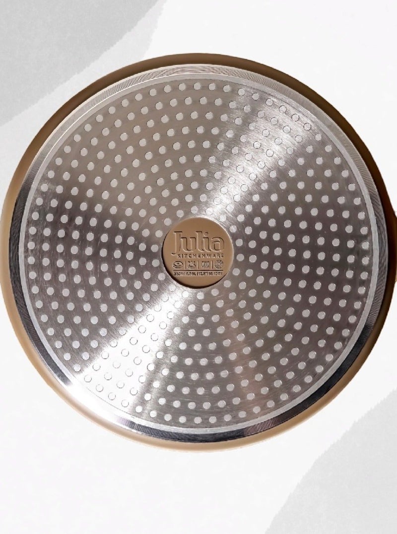 جوليا قِدر جوليا إيليت بروف 40 سم مع غِطاء - بُني - جرانيت بيج غير لاصق - يدعم الحث الحراري - Image 4