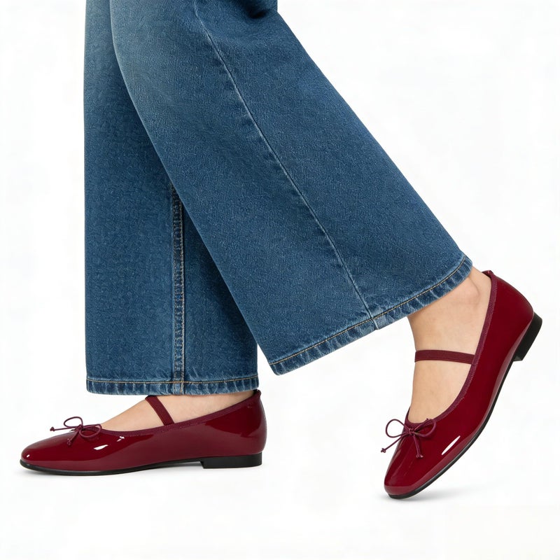 StillFancxy Ballet Flats with Bow Square Toe Ballerina Flats Slip on Bowknot Flat Shoes for Women Dressy Comfortable - Image 5