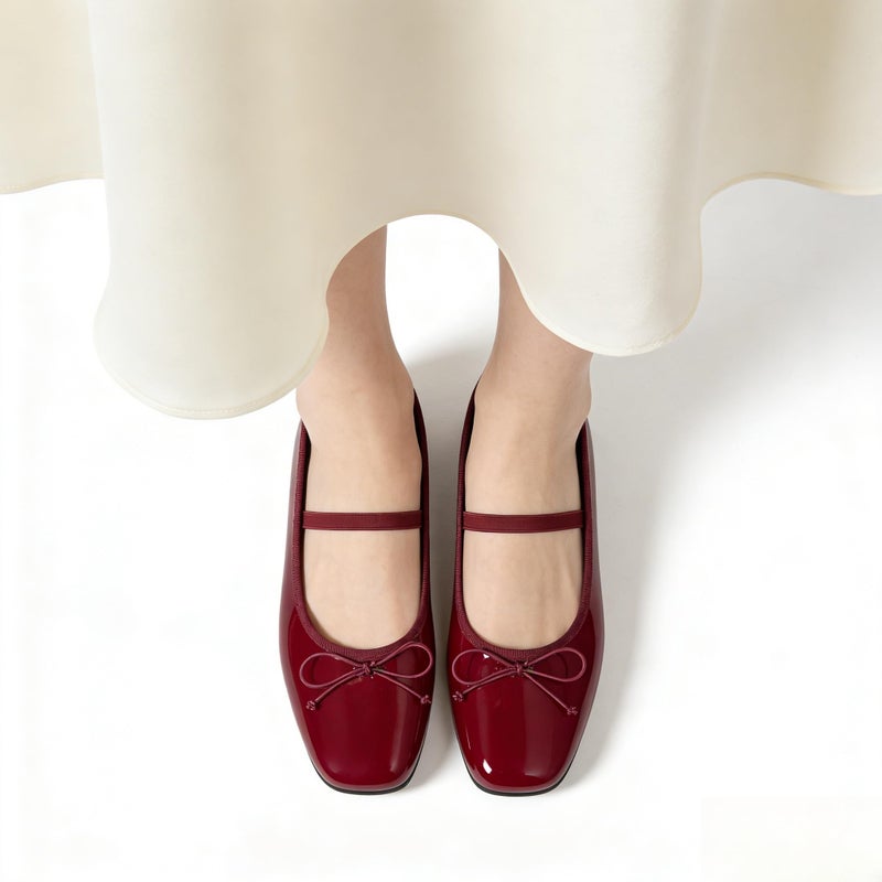 StillFancxy Ballet Flats with Bow Square Toe Ballerina Flats Slip on Bowknot Flat Shoes for Women Dressy Comfortable - Image 3
