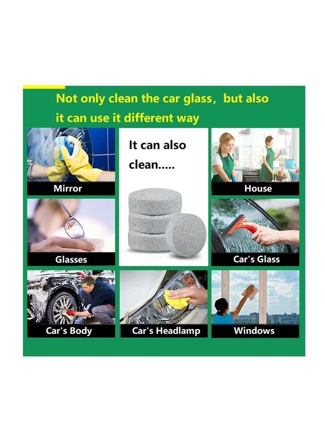 10 قطع من مستلزمات التنظيف - خلاصة ممسحة صلبة، خلاصة ممسحة مركزة لزجاج السيارة، أقراص فوارة لإزالة التلوث - Image 4
