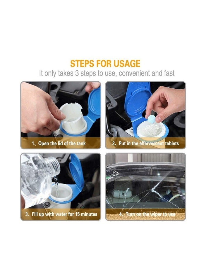 10 قطع من مستلزمات التنظيف - خلاصة ممسحة صلبة، خلاصة ممسحة مركزة لزجاج السيارة، أقراص فوارة لإزالة التلوث - Image 5