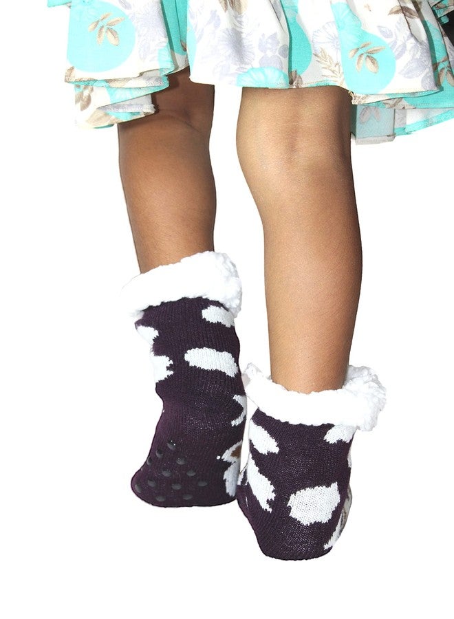 KETKAR Baby Boys/Girls/Infants Winter Warm Socks Gentle Grip Thermal Animated Cartoon Design_Pack OF 01_Sck002(3-7 Years,Black) - Image 2