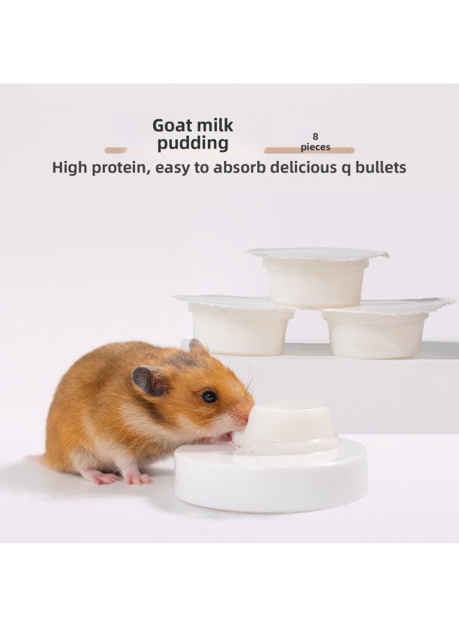 Hamster Snacks And Food Nutrition Wafer Biscuits Food Golden Bear Grinding Stick Supplies Daquan Cuttlefish Mouse Special-Colour:Snacks For Lying Down - 8 Pieces Of Goat Milk Pudding  - Image 1
