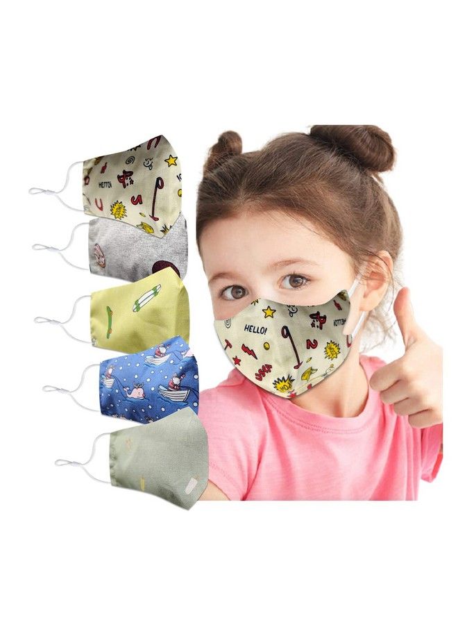 El Regalo Kids Adjustable Cotton Face Masks ; Cotton Adjustable Headband Loop Face Masks For Children ; Cotton Washable Breathable & Reusable Face Masks For Kids/Children (Made In India) (5)  - Image 1