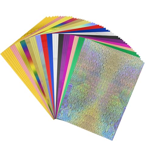 BAOFALI 100 Sheets 20x29cm Colors Hot Foil Paper Toner Reactive Foil Hot Stamping Foil Paper by Laser Printer and Laminator for Scrapbooking Craft Card Making DIY Album Decoration （ 16 Colors） - Image 1