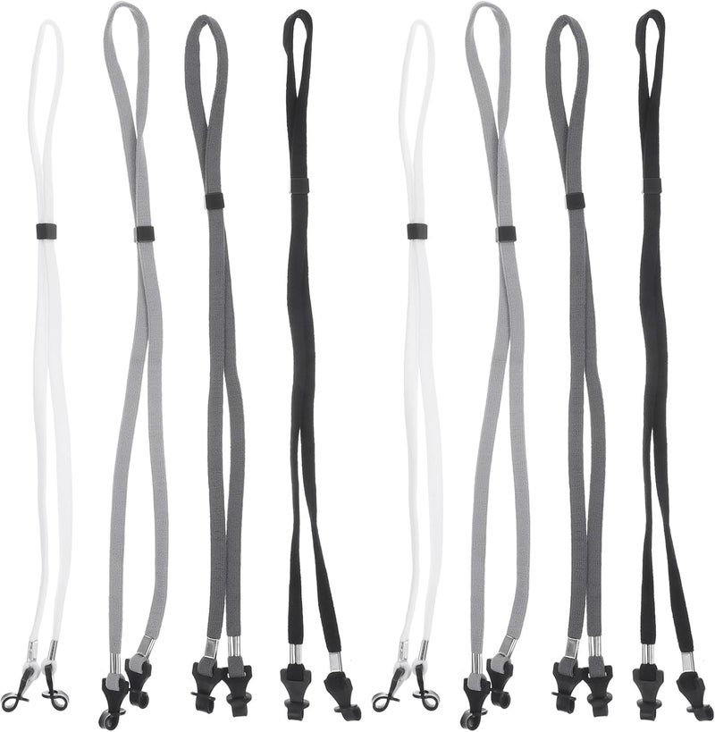 WOONEKY 8pcs Anti-slip Glasses Straps and Eyeglass Lanyards with Neck Cord, Comfortable Non-slip Retainer Holders for Outdoor Sports and Daily Use, Multipack Black, White, Deep Gray - Image 1