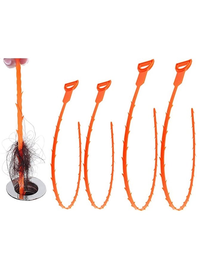 Premify Hair Drain Clog Remover, Drain Clean Equipment, Auger Type Cleaning Tool, 20 Inch Drain Clean Remover For Sinks Tubs And Showers, Pack Of 4 (2  Pieces 69Cm, 2 Pieces 51Cm)  - Image 1