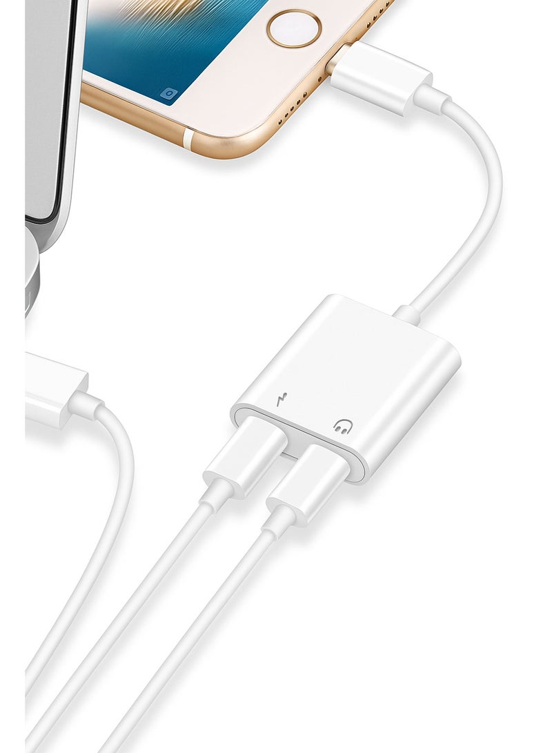 SWEETGIFTS Lightning Male to Dual Lightning Female Adapter, Charging and Audio, White, 10cm  - Image 3