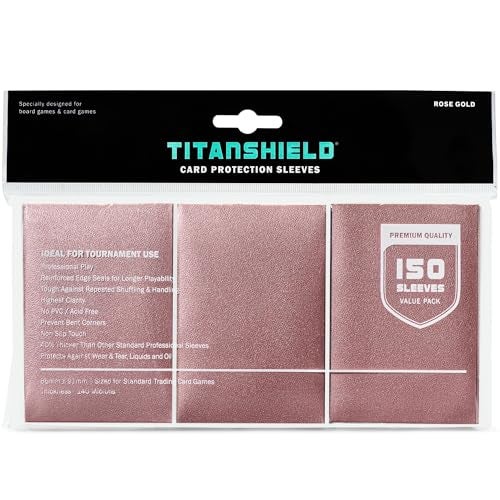 TitanShield Premium Card Sleeves Compatible with Pokemon One Piece Lorcana Flesh Blood Magic The Gathering MTG 150 Sleeves Standard 1 Rose Gold Standard 66x91mm - Image 1