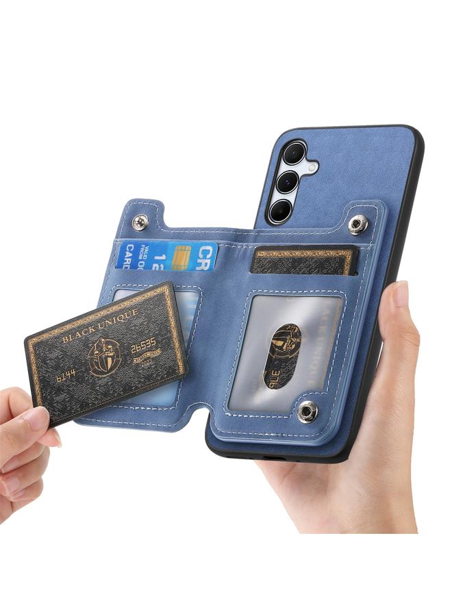 S-TOP Case For Samsung Galaxy A34 5G Retro MagSafe Zipper Wallet Card Bag Back Phone Case - Image 4