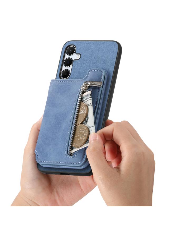 S-TOP Case For Samsung Galaxy A34 5G Retro MagSafe Zipper Wallet Card Bag Back Phone Case - Image 5