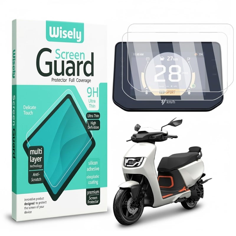 Wisely Pack 2 - Screen Guard for Hero Vida VX2 Plus |2025+| Electric Scooter - TFT Display Digital Meter Protector - HD Clear, Full Cover - Easy Installation Kit - VidaVX2 EV Scooty Accessories - Image 1