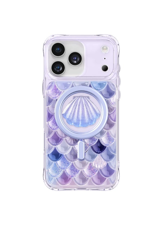 ليفيلو جراب MagSafe لهاتف iPhone 17 Pro Max Pearl 3D IML مع مصد مقاوم للصدمات وحواف مرتفعة للكاميرا والشاشة / أناقة مستوحاة من المحيط / غطاء خلفي مقاوم للصدمات - أرجواني - Image 1