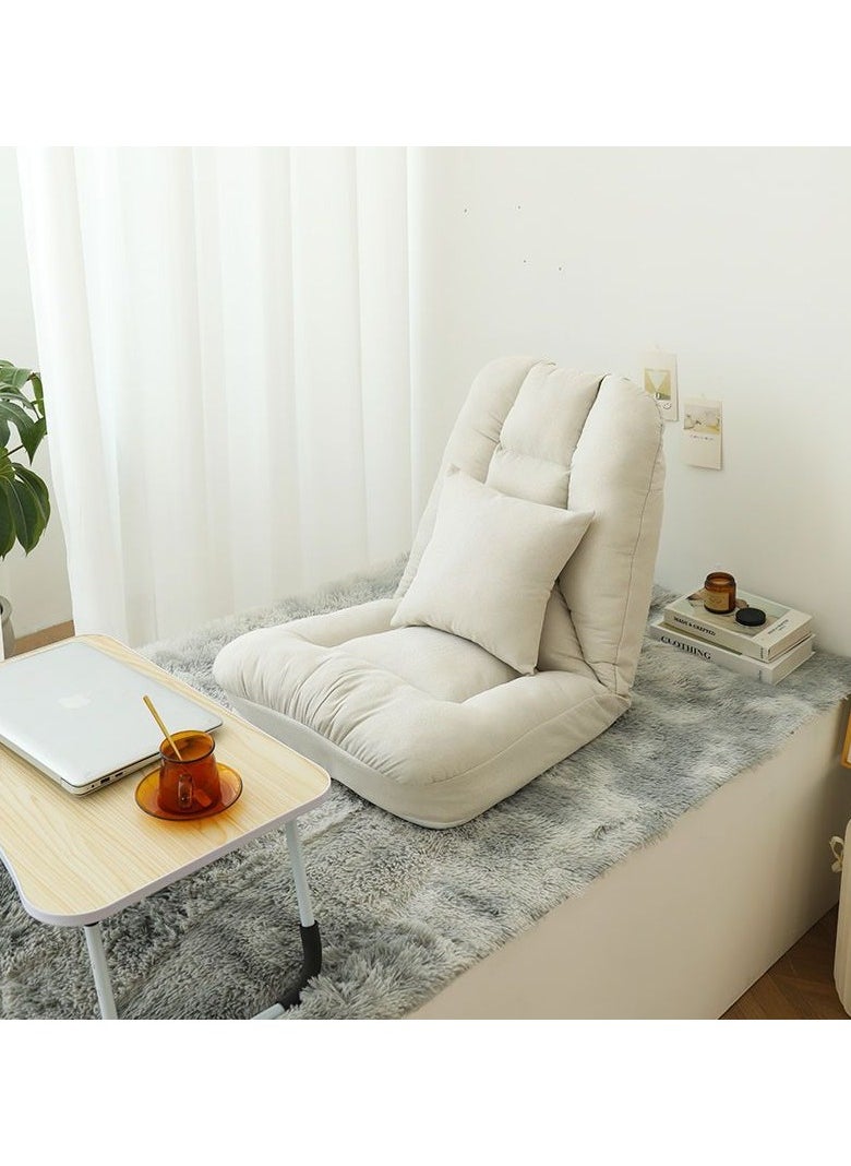 Generic - Foldable Floor Chair, Tatami Folding Floor Sofa, Adjustable 5-Position Floor Lounger, Sofa Bed for Bedroom, Living Room, Home, Office,110*55*8cm (White) - Image 1