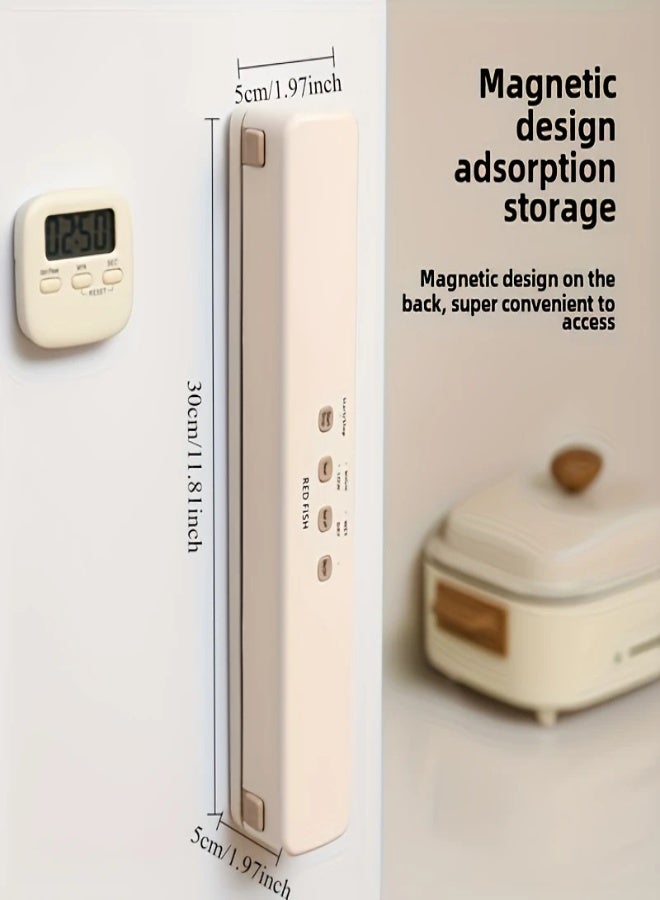 ارواق آلة ختم الفراغ اللاسلكية الأوتوماتيكية، آلة ختم الفراغ للمطبخ المنزلي الصغير، آلة فصل الفراغ الجاف والرطب، آلة تغليف الطعام مع 10 أكياس مختومة - أبيض - Image 2