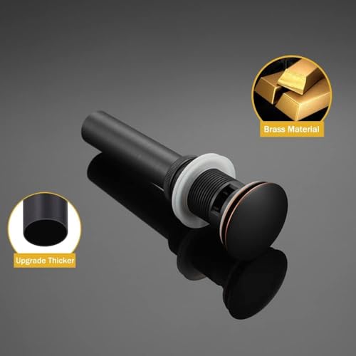 Yodel Faucet Bathroom Sink Drain with Overflow - Big Cap for Standard 1 3/4" Drain Opening - Pop Up Drain,Oil Rubbed Bronze - Image 4