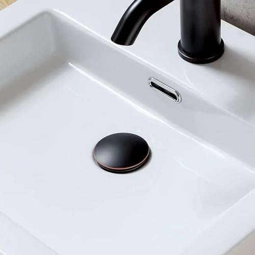 Yodel Faucet Bathroom Sink Drain with Overflow - Big Cap for Standard 1 3/4" Drain Opening - Pop Up Drain,Oil Rubbed Bronze - Image 2
