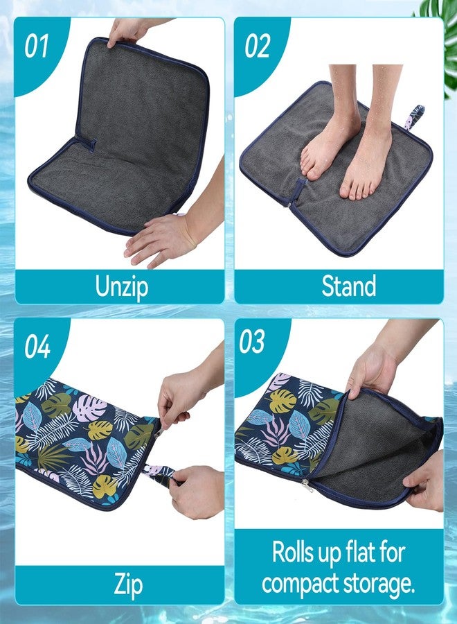 eaxin Store eaxin Wet Dry Bag 2-in-1 with Embedded Fleece Towel Swim Gym Tropical Palm - Image 4