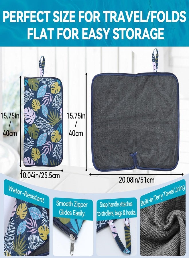 eaxin Store eaxin Wet Dry Bag 2-in-1 with Embedded Fleece Towel Swim Gym Tropical Palm - Image 2