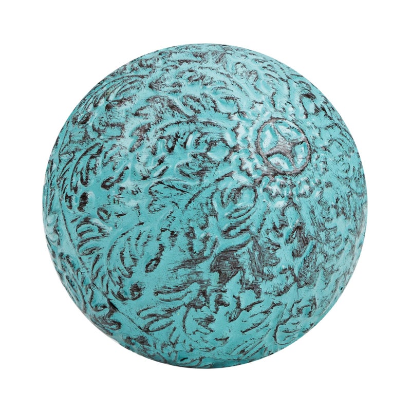 Everydecor Metal Decorative Sphere for Home Decor - Decorative Balls for Shelves, Centerpiece Bowls, Bookshelf - Decoration Orbs Accents for Living Room, Bedroom - Vintage Blue Shelf Spheres - Image 1