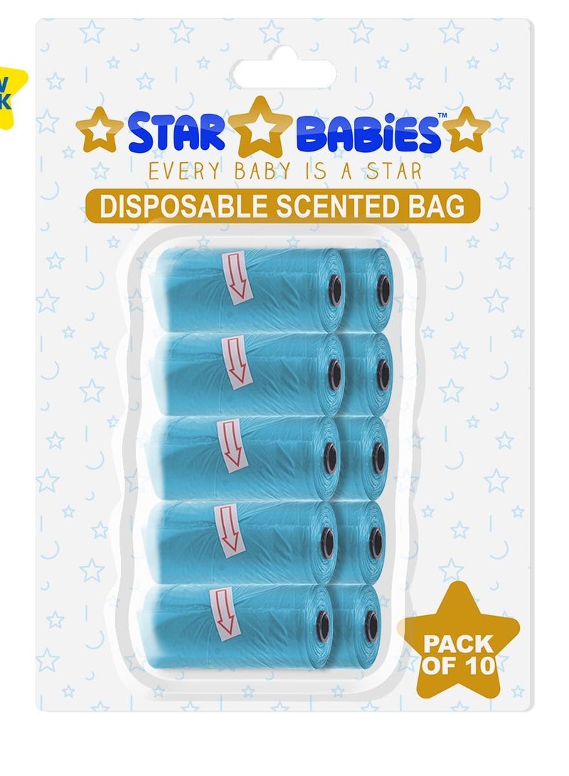 STAR BABiES Scented Bag Blister - Pack of 10 - Blue - Image 1