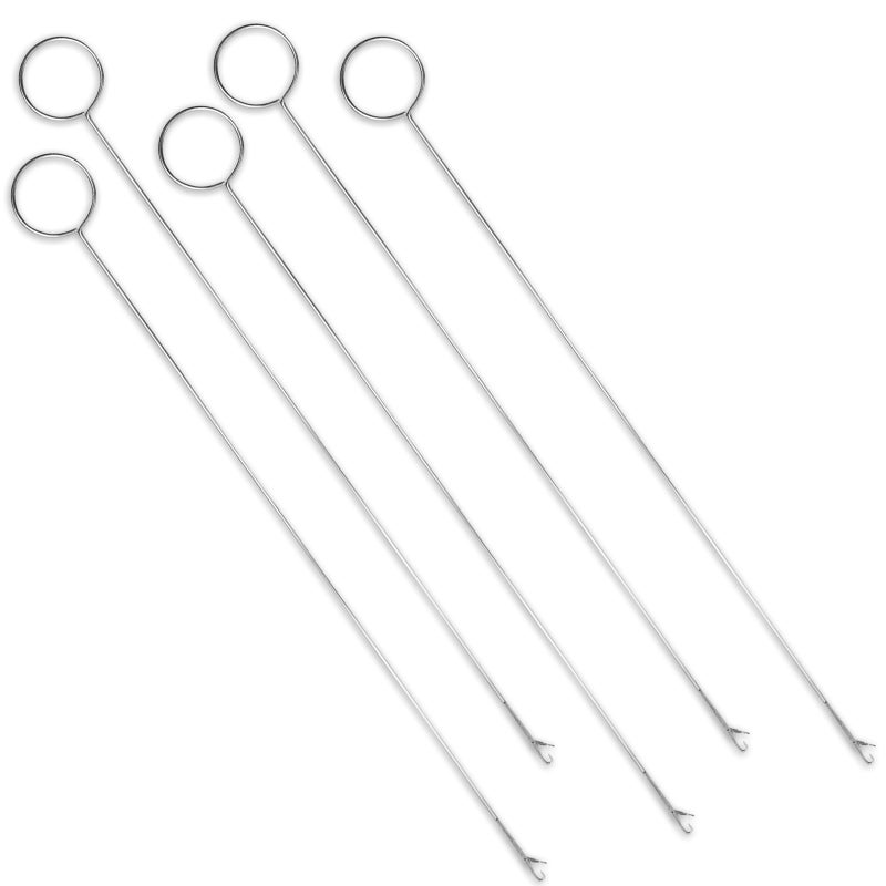 Haikole 10.4 Inch Loop Turner Tool for Silicone Beads 5PCS Loop Turners Sewing Tool,Sewing Loop Turner Hook for Fabric Belts Strips Tube Straps DIY Accessories (Silver 5pcs) - Image 1