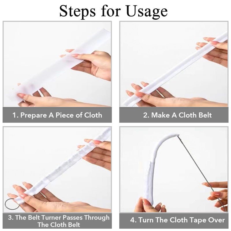Haikole 10.4 Inch Loop Turner Tool for Silicone Beads 5PCS Loop Turners Sewing Tool,Sewing Loop Turner Hook for Fabric Belts Strips Tube Straps DIY Accessories (Silver 5pcs) - Image 3